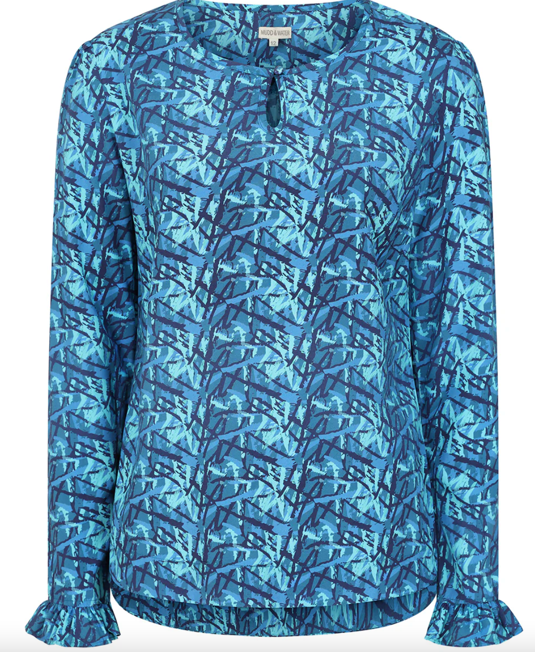 MUDD & WATER ROWAN TOP - ABSTRACT BLUE