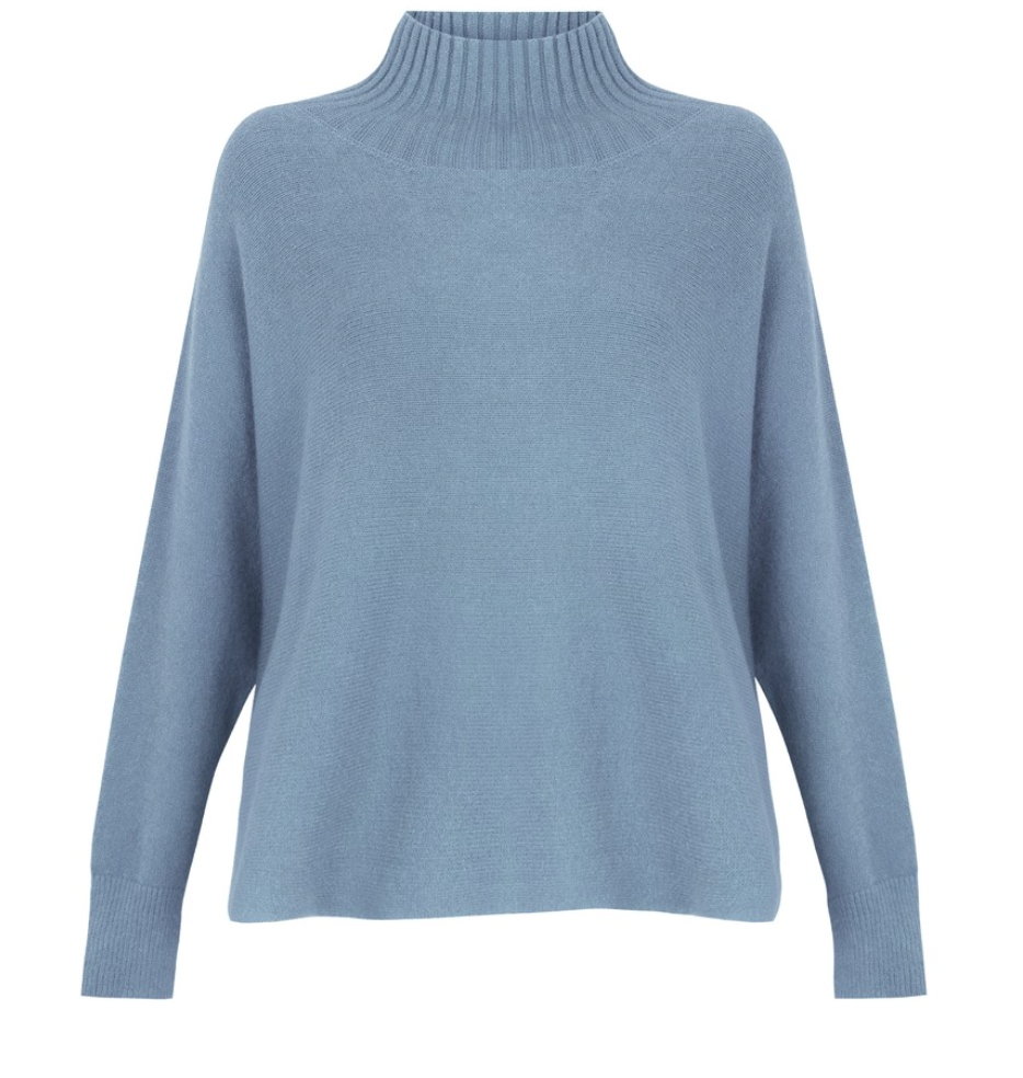 AMAZING WOMAN JOLIE BOXY HIGH NECK - DENIM BLUE