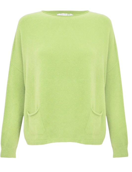 JODIE FRONT POCKET SUPERSOFT JUMPER - SUMMER LIME