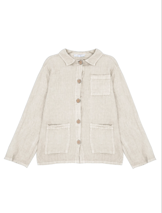 AMAZING WOMAN KEELY CHORE LINEN JACKET - NATURAL