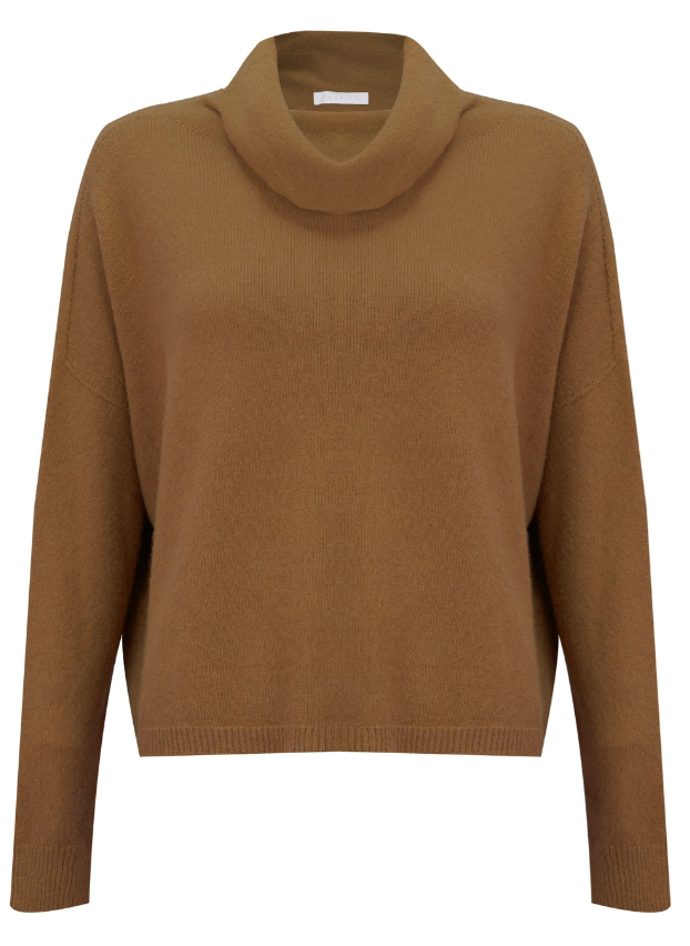 JANNIE SUPERSOFT COWL BOXY KNIT - TOAST