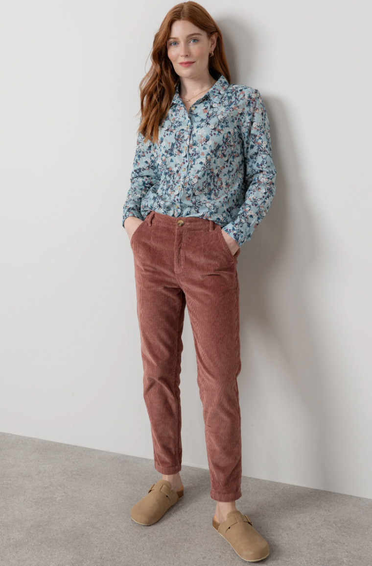 LILY AND ME STRETCH CORD TROUSER - ANTIQUE ROSE
