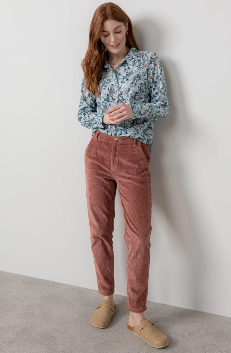 LILY AND ME STRETCH CORD TROUSER - ANTIQUE ROSE