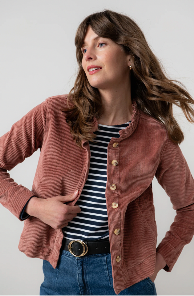 LILY AND ME STRETCH JUMBO CORD JACKET - ANTIQUE ROSE