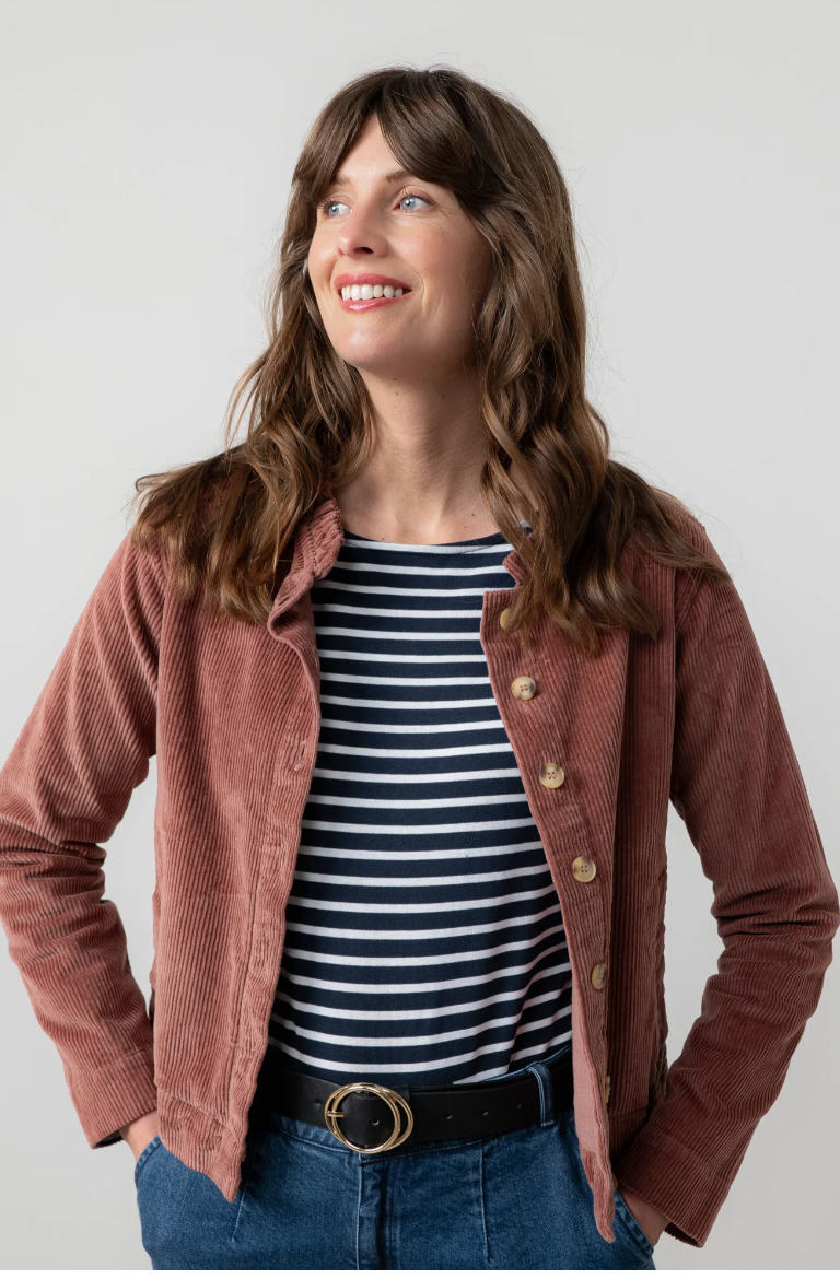 LILY AND ME STRETCH JUMBO CORD JACKET - ANTIQUE ROSE