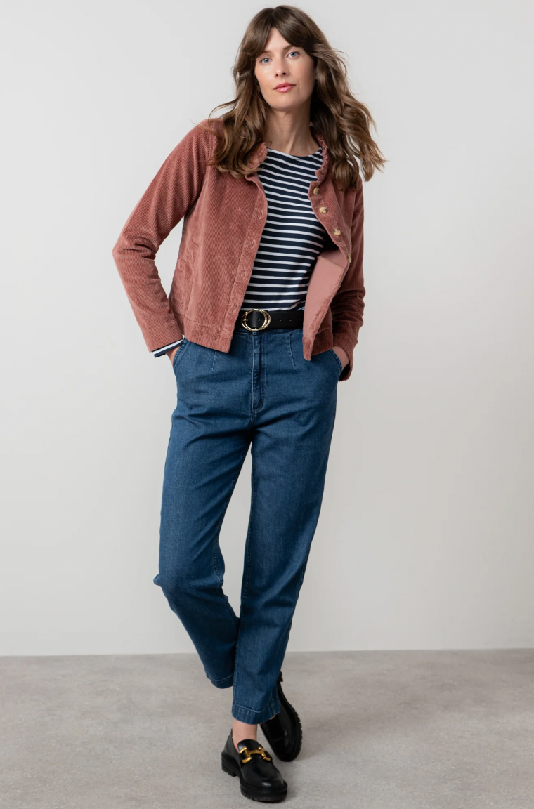 LILY AND ME STRETCH JUMBO CORD JACKET - ANTIQUE ROSE