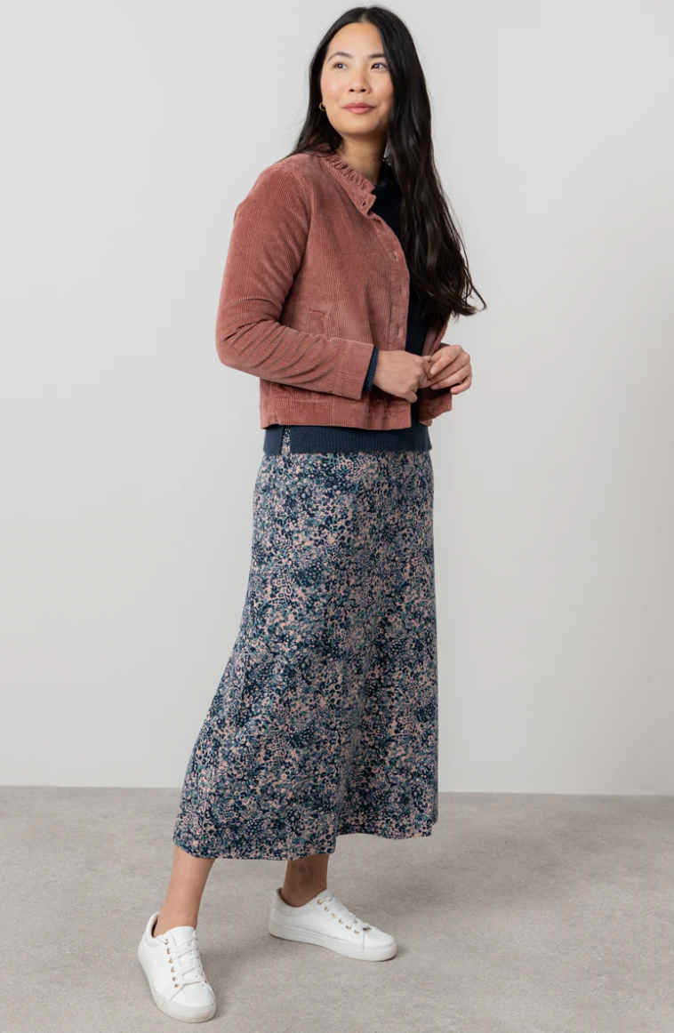 LILY AND ME STRETCH JUMBO CORD JACKET - ANTIQUE ROSE