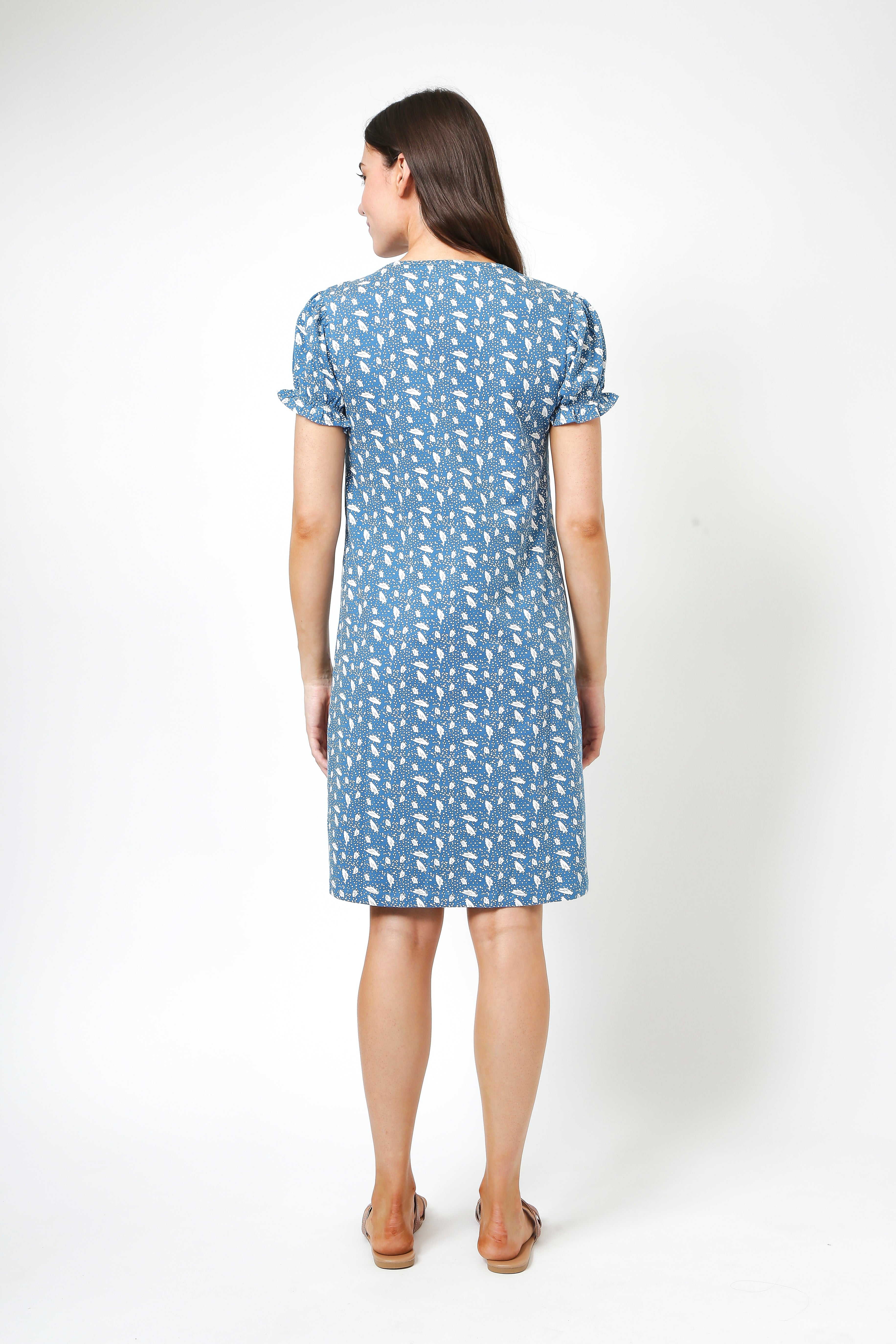 FLORINA DRESS POLKA LEAF - TEAL