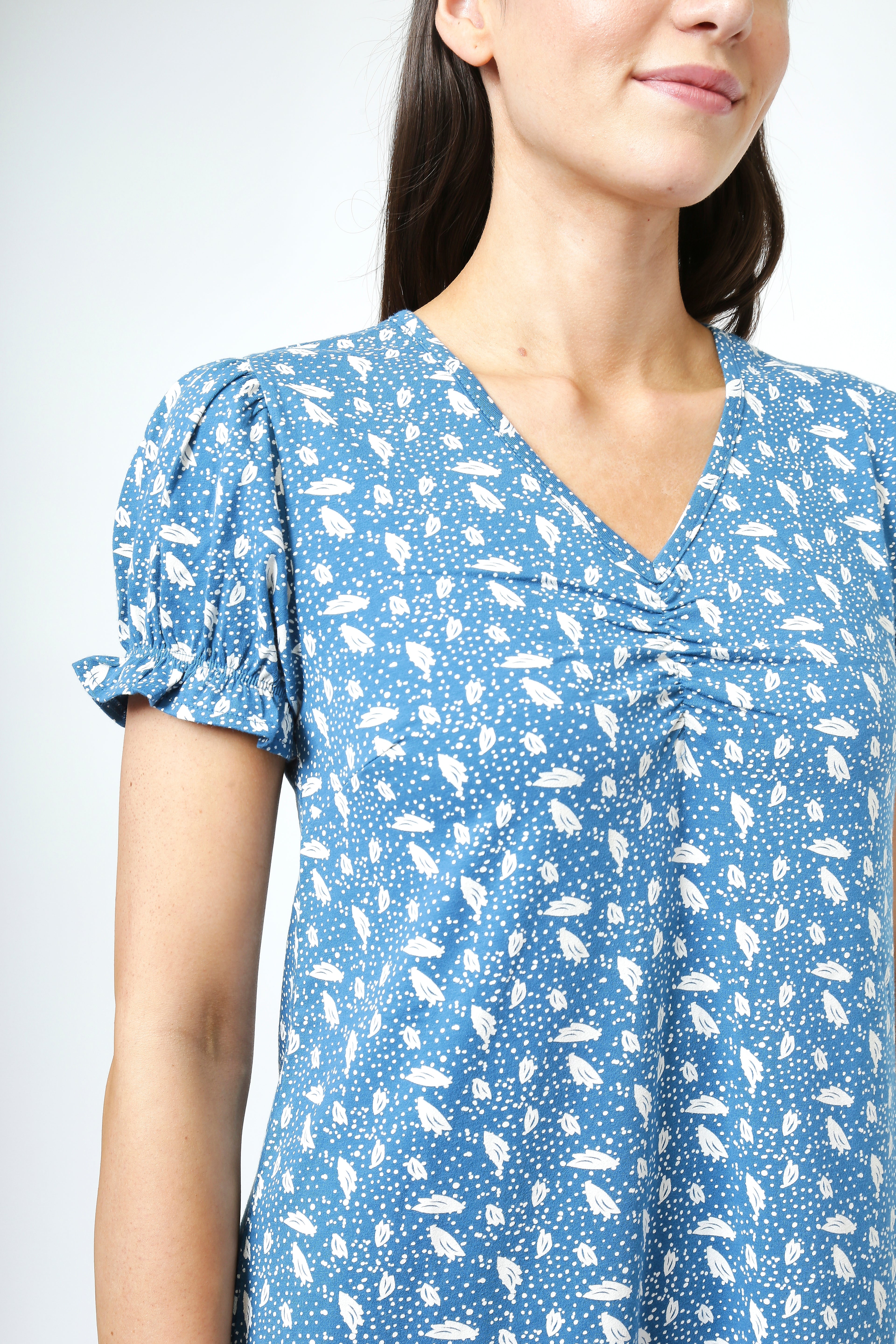 FLORINA DRESS POLKA LEAF - TEAL