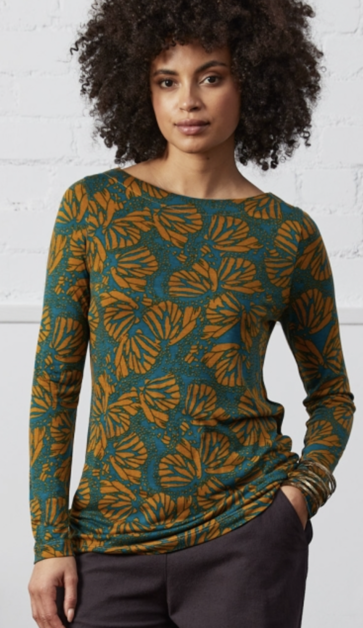 Ecovero Long Sleeve Top - Peacock