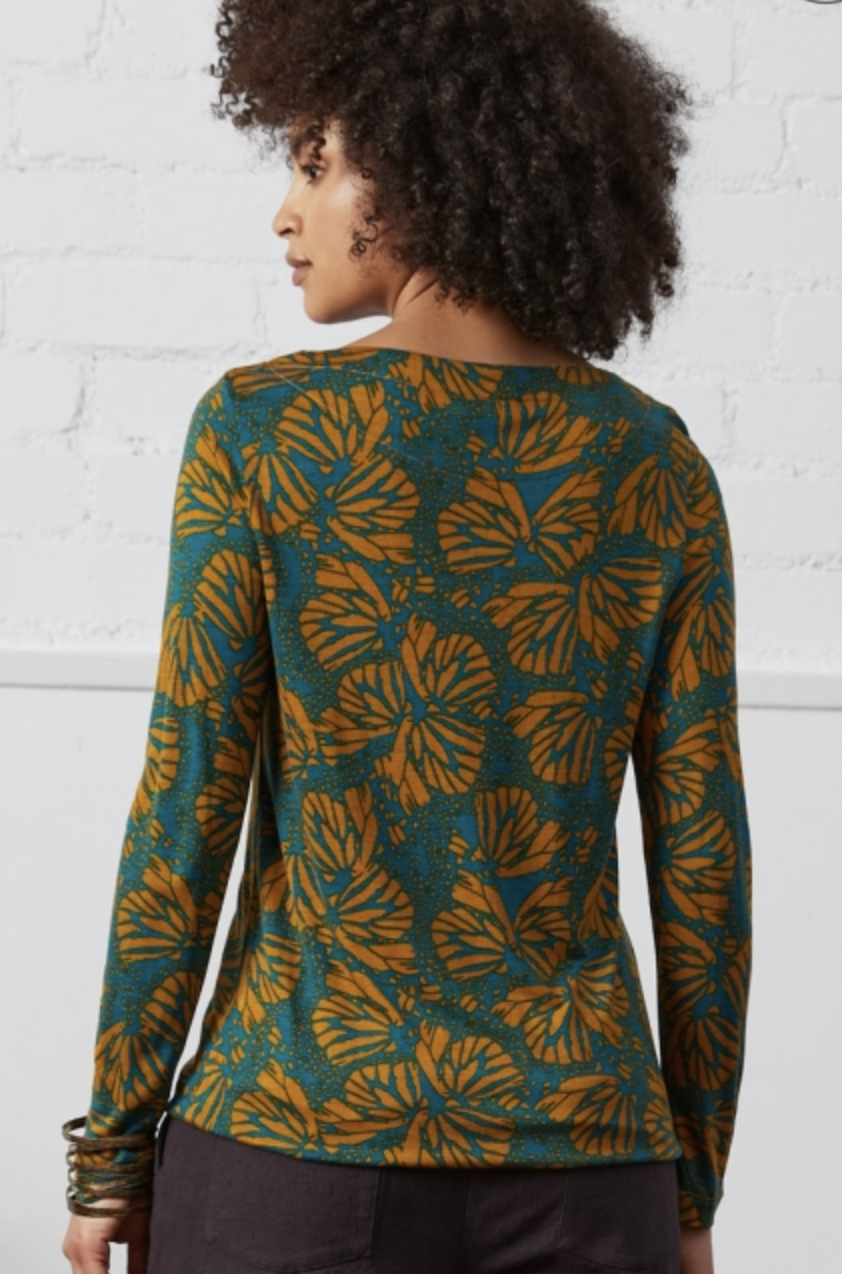 Ecovero Long Sleeve Top - Peacock