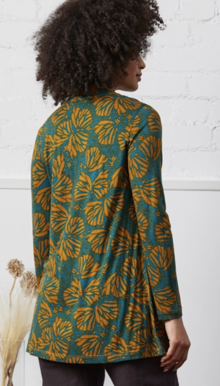 Lenzig Ecovero Pleat Top - Peacock