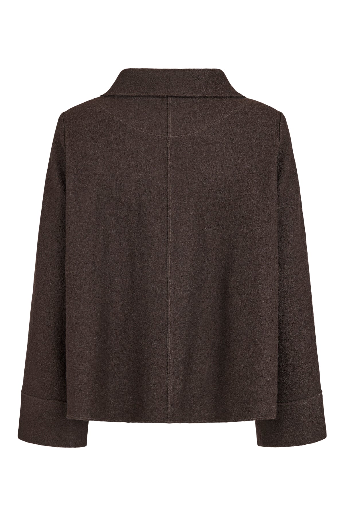 NOEN FAUX FUR COLLAR JACKET - CHOCOLATE