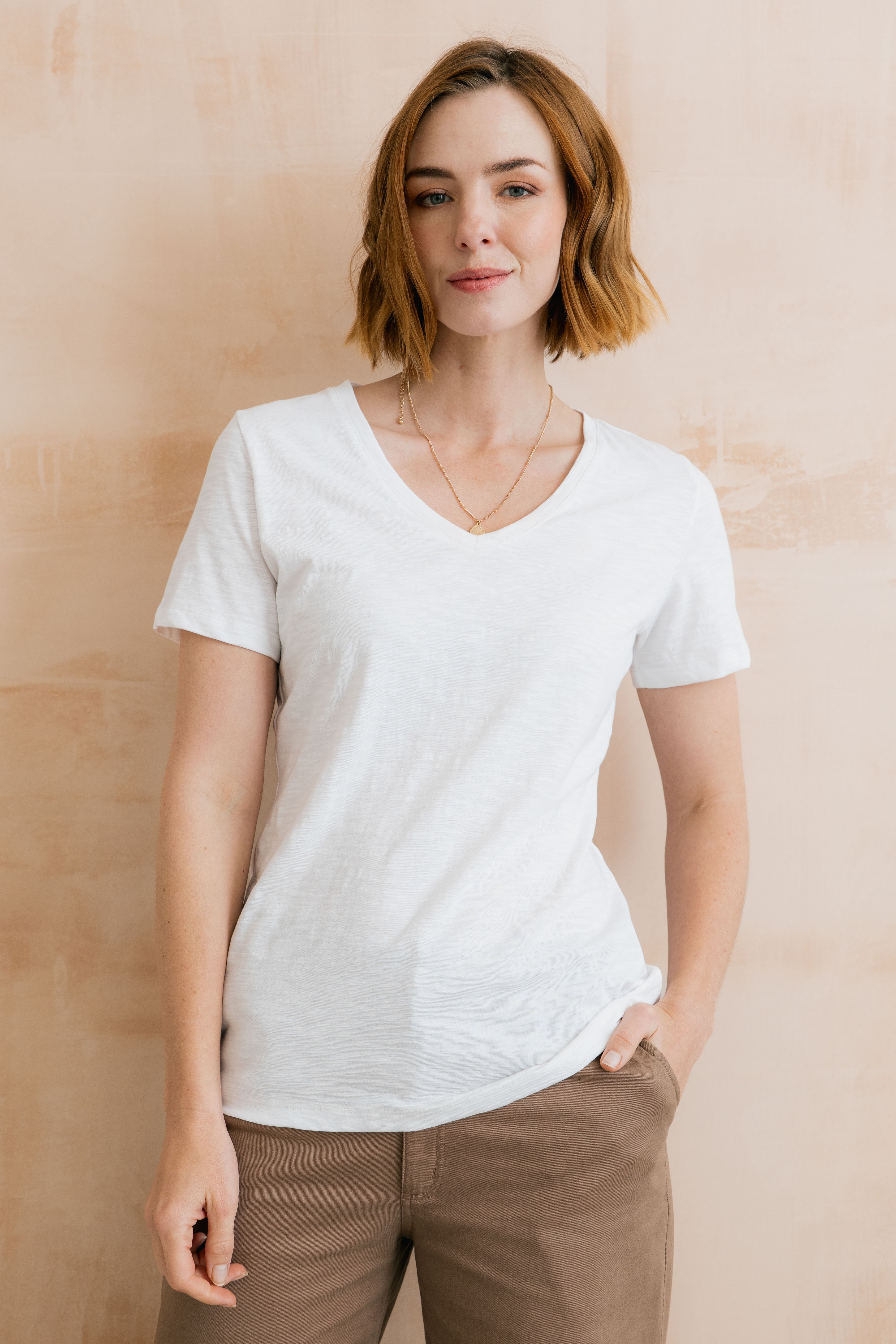 LILY &amp; ME VICTORIA T SHIRT ORGANIC COTTON SLUB - WHITE