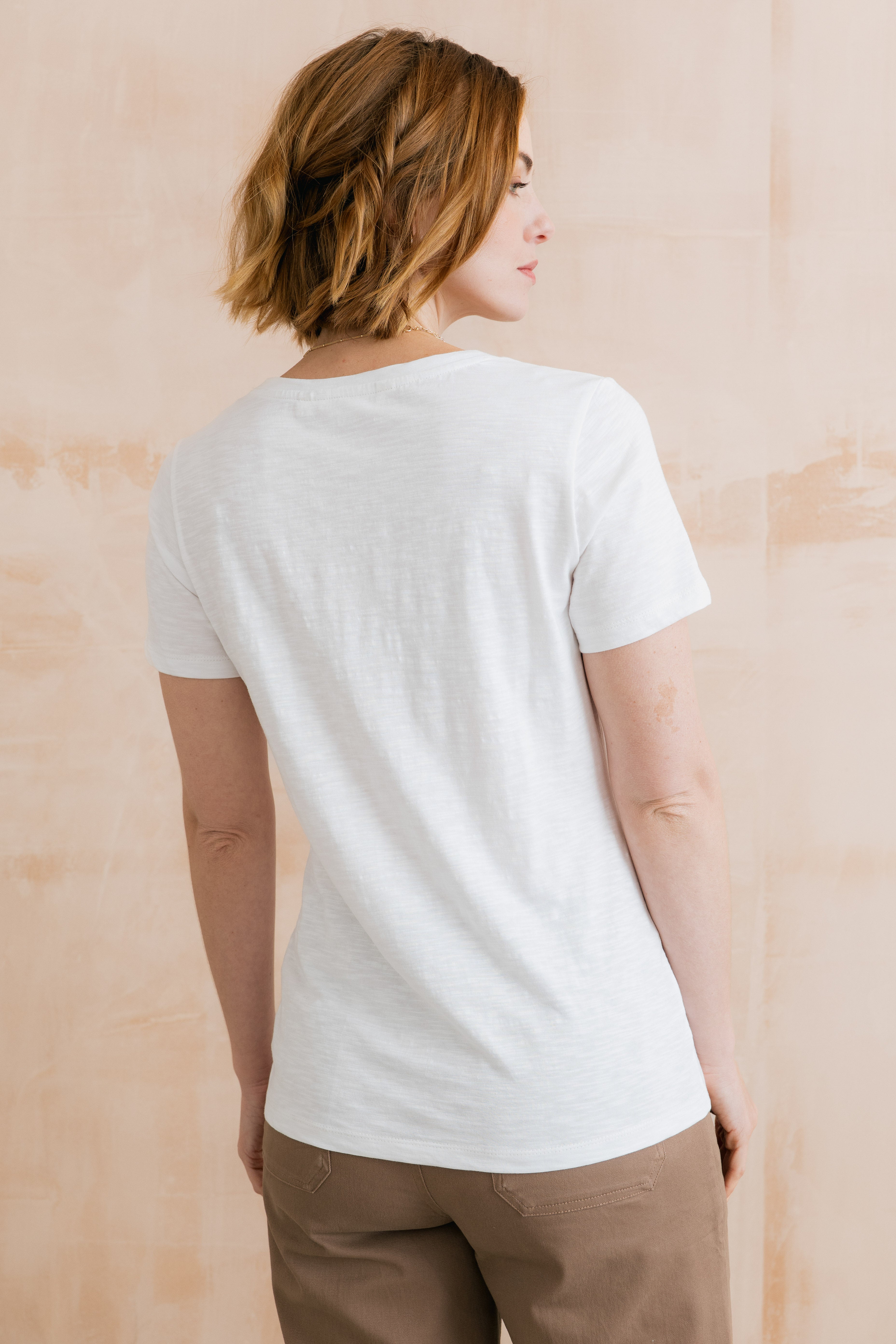 LILY &amp; ME VICTORIA T SHIRT ORGANIC COTTON SLUB - WHITE