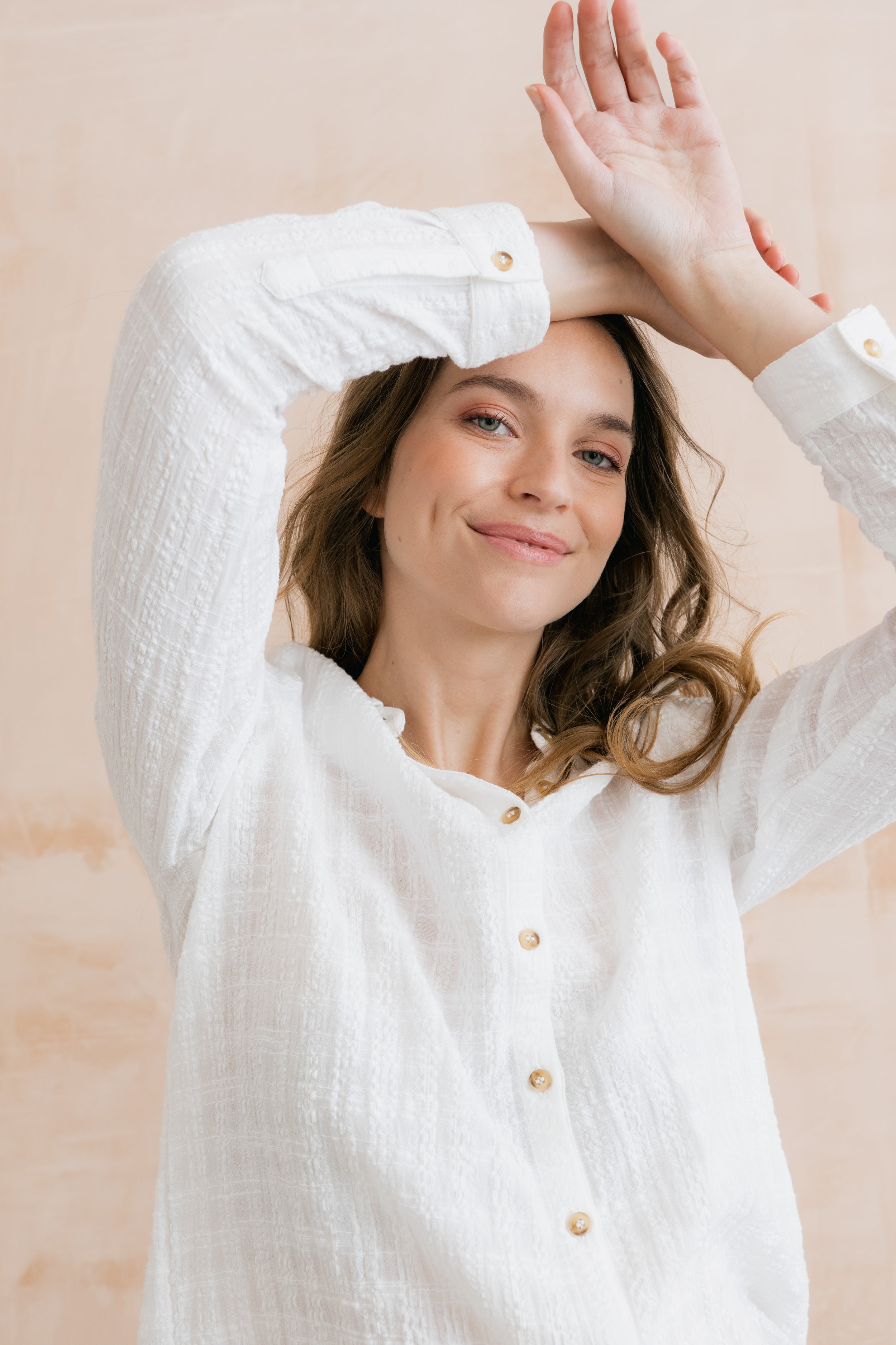 LILY &amp; ME SAVANNAH SHIRT SEERSUCKER - WHITE
