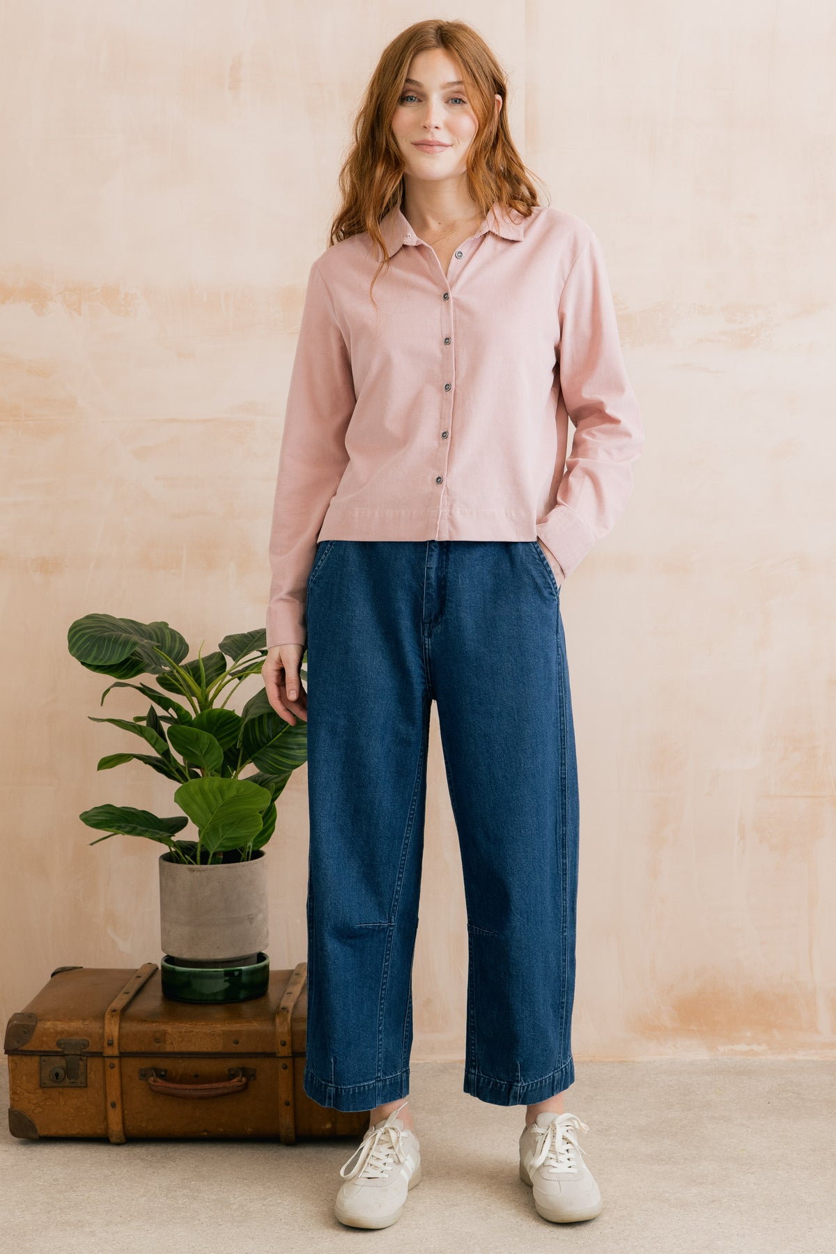 LILY &amp; ME ORGANIC COTTON PINCORD SHIRT - BLUSH
