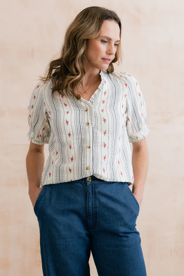 Lily &amp; Me Wren Embroidered Frill Blouse